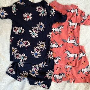Size 2 Hanna Andersson Kids Pajamas Set - Floral and Unicorn Designs